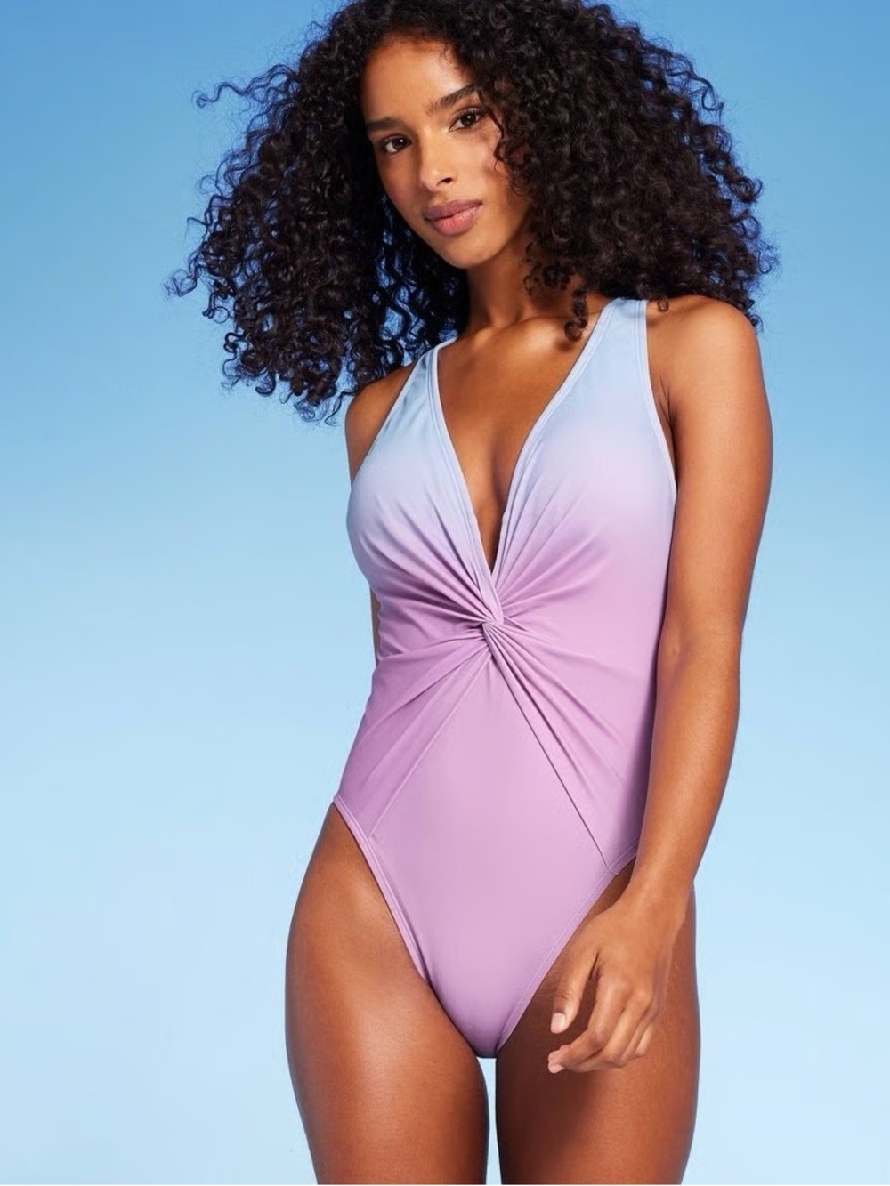 Shade & Shore Women’s One Piece Bathing Suit Blue Purple